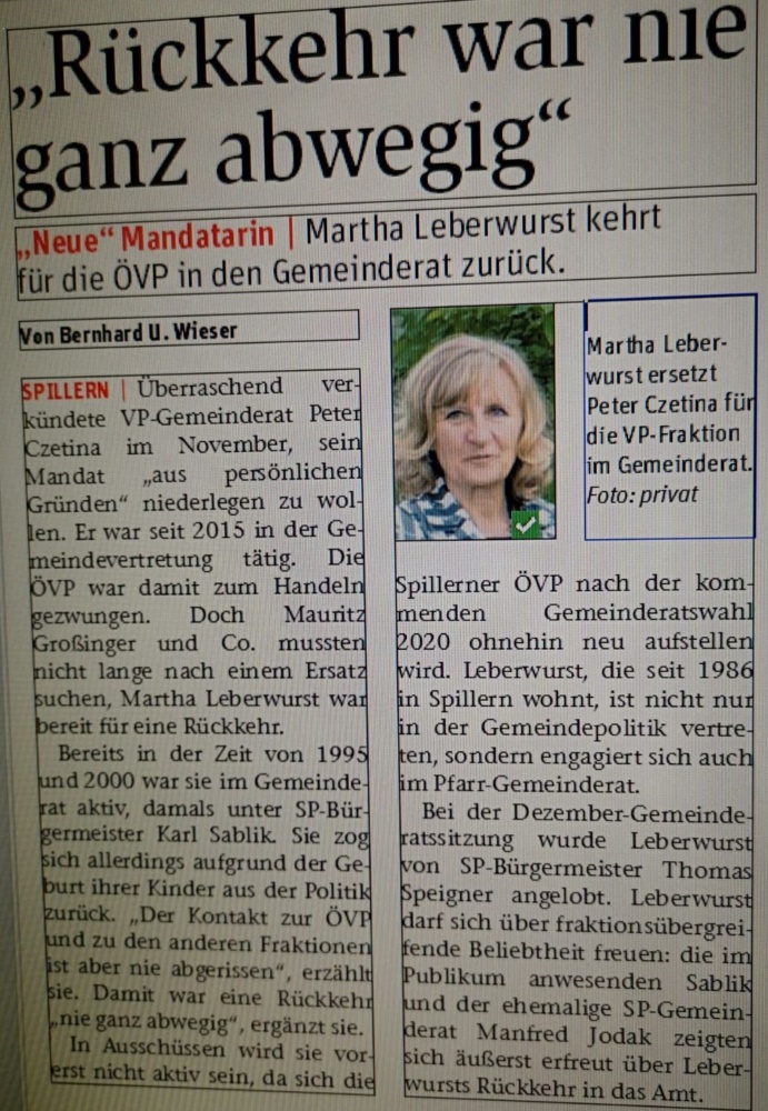 Martha Leberwurst zurück im Gemeinderat